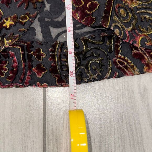 Chicos silk rayon colorful velvet burnout sequin jacket size 2 Super whimsical - Picture 6 of 11